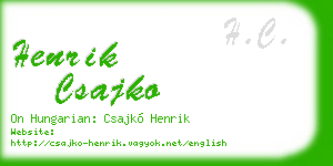 henrik csajko business card